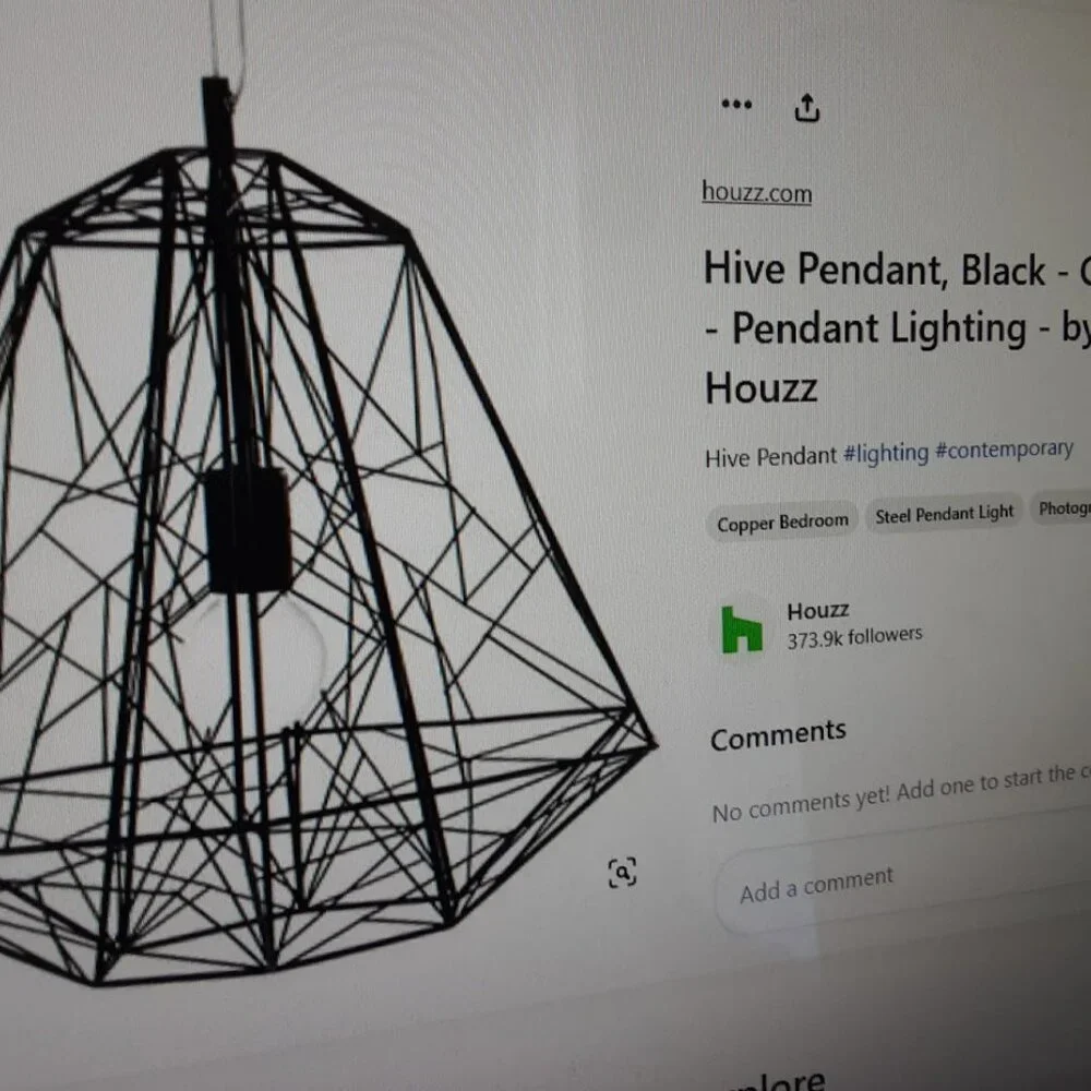 Industrial Chic Iron Light Pendant - like new (1)